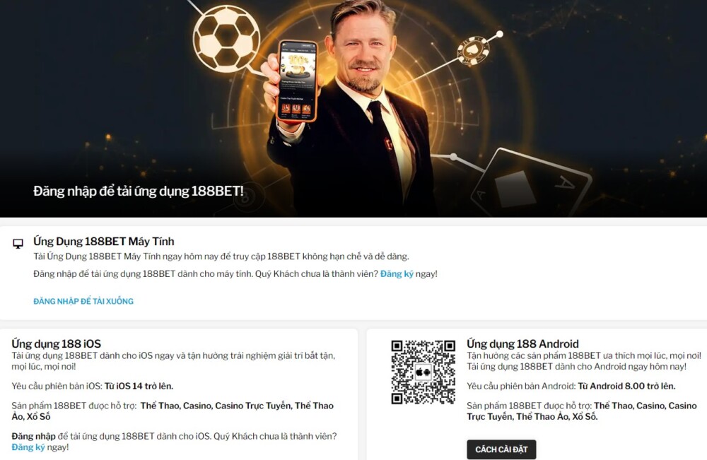 Ứng dụng cá cược trực tuyến tại nhà cái 188bet Ứng dụng cá cược trực tuyến tại nhà cái 188bet