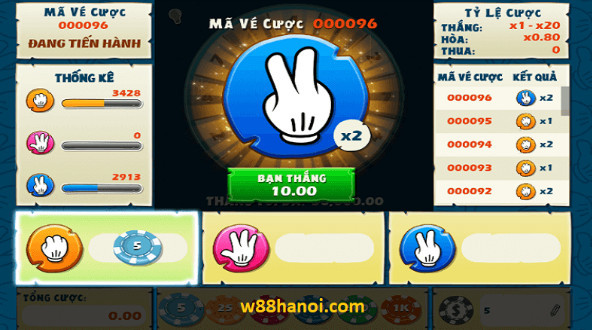 Giao diện game oẳn tù tì Giao diện game oẳn tù tì