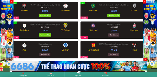 Nhiều trận đấu được phát sóng trực tiếp trong ngày Nhiều trận đấu được phát sóng trực tiếp trong ngày