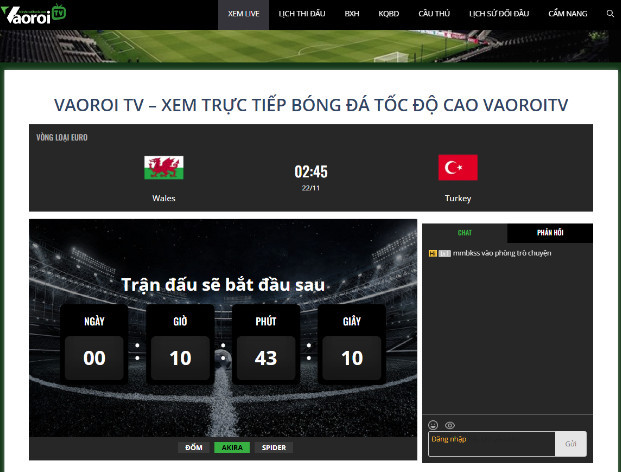 Ứng dụng xem bóng đá vaoroi TV Ứng dụng xem bóng đá vaoroi TV
