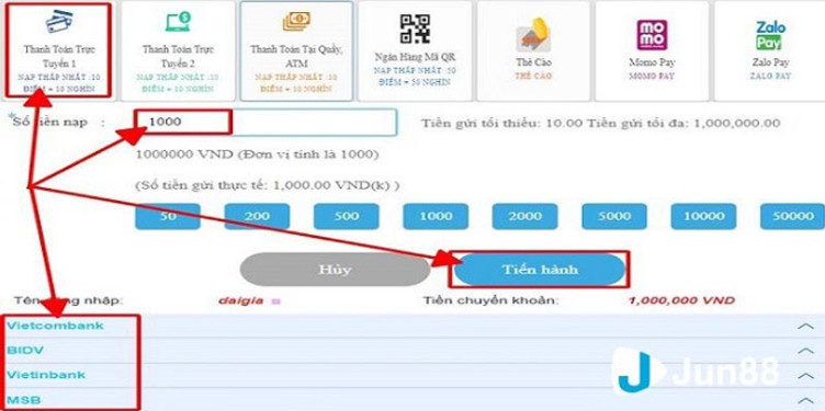 Hướng dẫn anh em nạp tiền vào tài khoản Hướng dẫn anh em nạp tiền vào tài khoản
