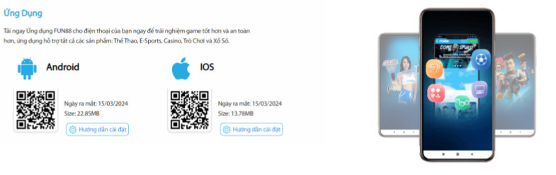 Fun88 có cả App mobile cho người chơi cá cược Fun88 có cả App mobile cho người chơi cá cược