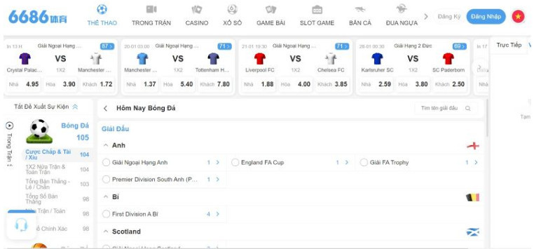 Trải nghiệm cá cược đa dạng các môn thể thao trên 6686 bet Trải nghiệm cá cược đa dạng các môn thể thao trên 6686 bet