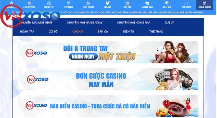 Hàng loạt ưu đãi khủng được triển khai tại casino VNxoso Hàng loạt ưu đãi khủng được triển khai tại casino VNxoso