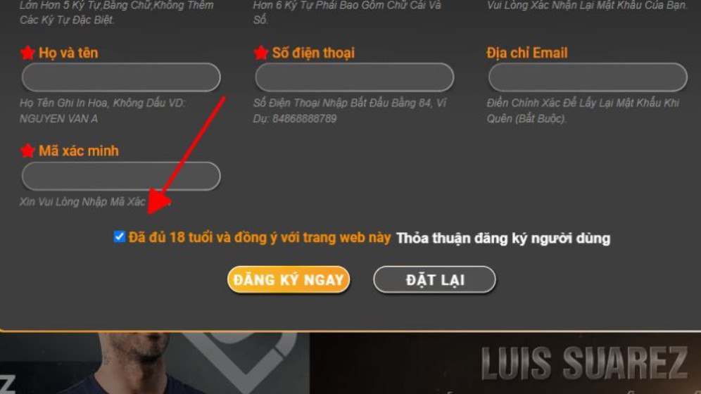 Một số lưu ý khi đăng ký 